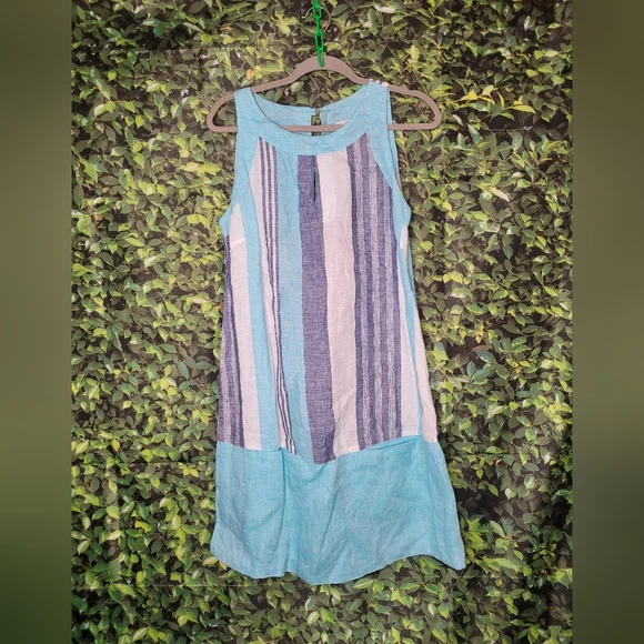 knee length dresses for ladies Linen Straight Cut Dress, The Italian Linen Shop by Luiselle M